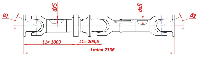 Передача карданная 631208-2205006-012 L-2336 (ОАО "Белкард")